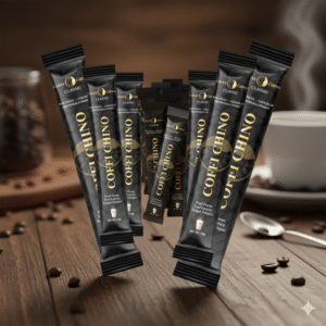 “Premium Coffichino instant coffee sachets: no sugar, no creamer — just real coffee and real aroma.”