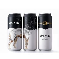 Coffichino brand logo featuring gold typography and a moon-phase clock symbol.